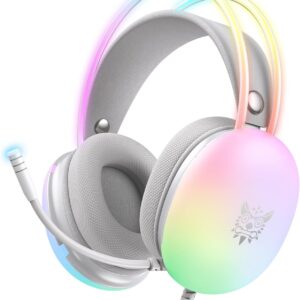 Onikuma X25 Gradient Dynamic Light Headset Computer gaming headset for PS4/PS5/XOne/XSeries/NSwitch/PC Grey