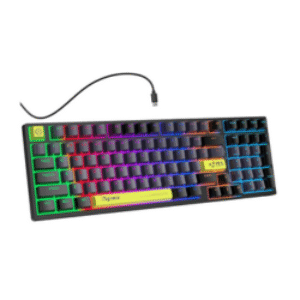 ONIKUMA G52 82 Keys Wired Gaming Keyboard,Mechanical Blue Switch, Rainbow LED RGB Backlit