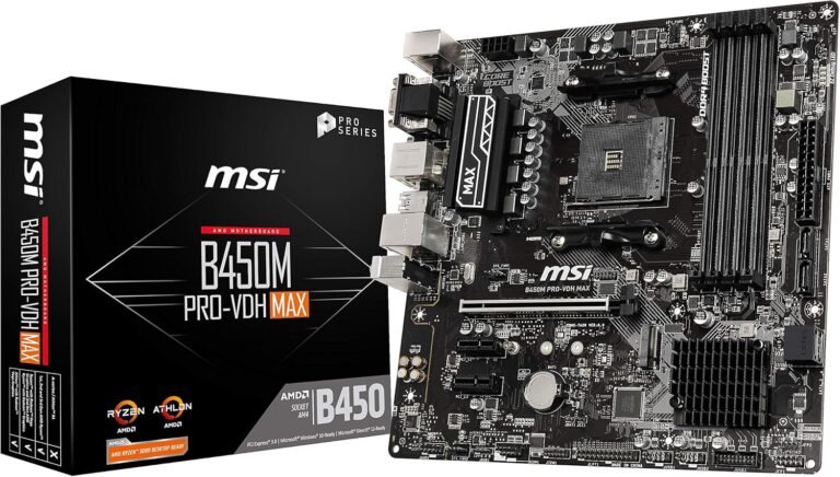 MSI B450M PRO-VDH MAX Motherboard AM4 New Tray - 1 Yr Warranty